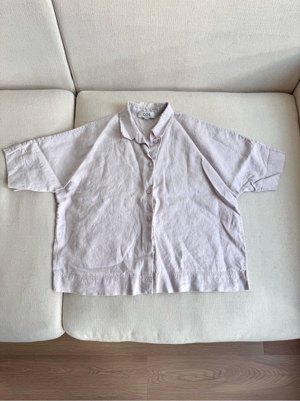 BNWOT COS 100% Linen Cropped Shirt — Lilac (EUR 32 / XS-S)